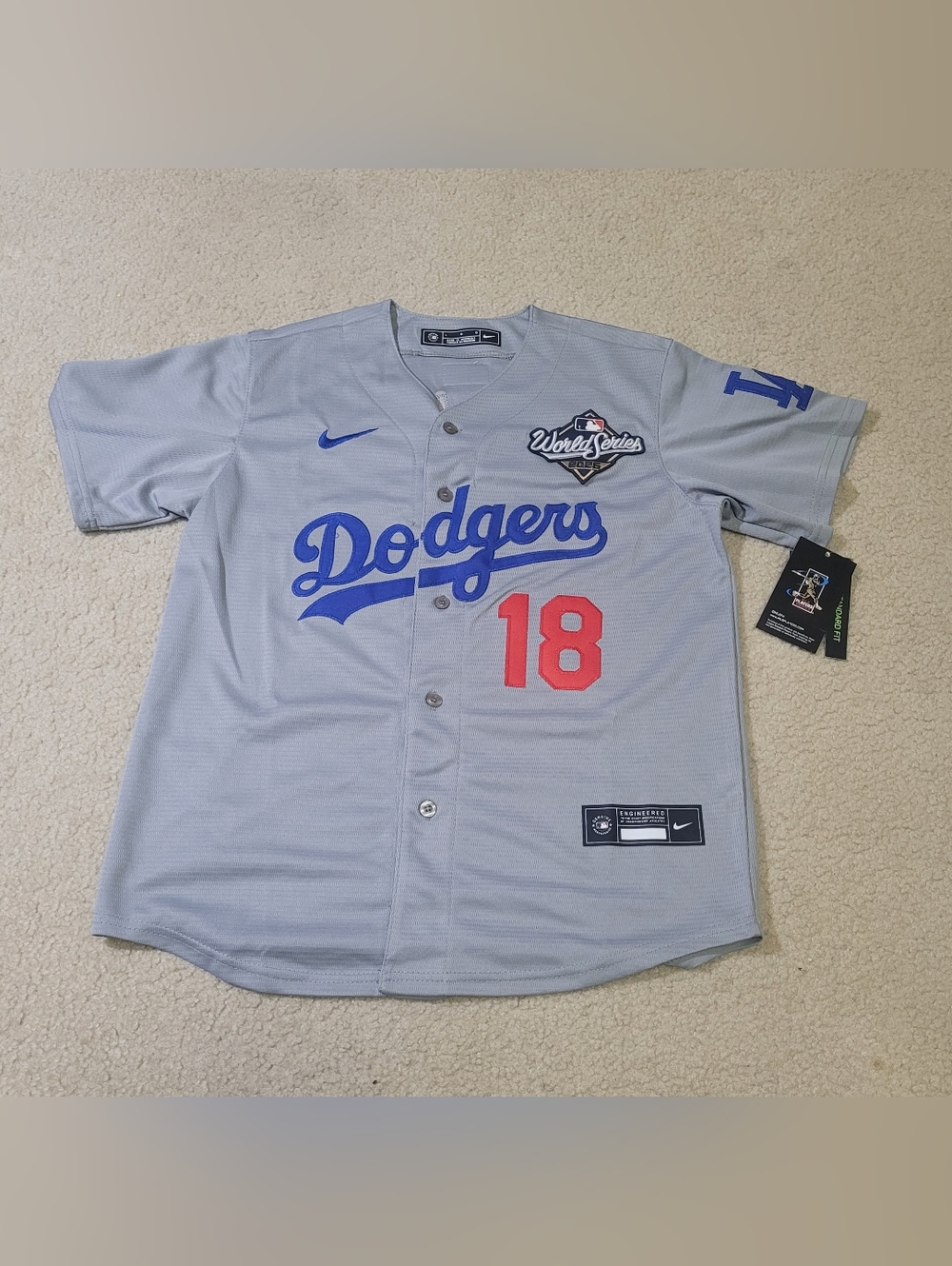 Nike LA Dodgers Yoshinobu Yamamoto #18 Stitched MLB Jersey Men L